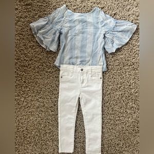 Toddler Girl 4T White Jeans Outfit Set